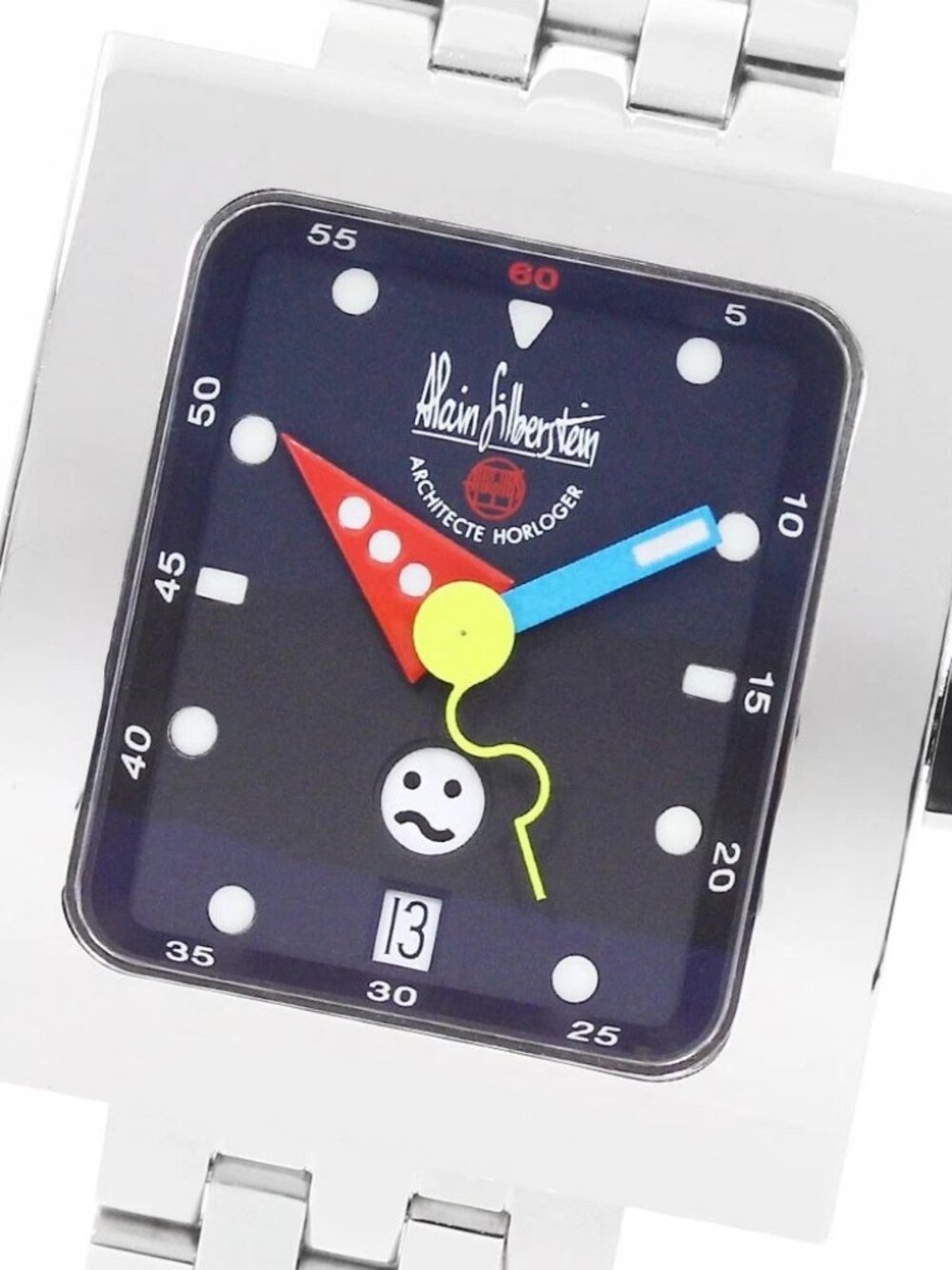 Alain Silberstein Pave Smile Day VS11 Date Black Dial Automatic Men's _937987